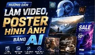 Ảnh bìa khoá Hướng dẫn làm video, poster hình ảnh bằng AI